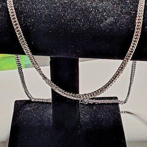 24" Men Women Simple Titanium Stainless Steel Thin Twisted Side Chain